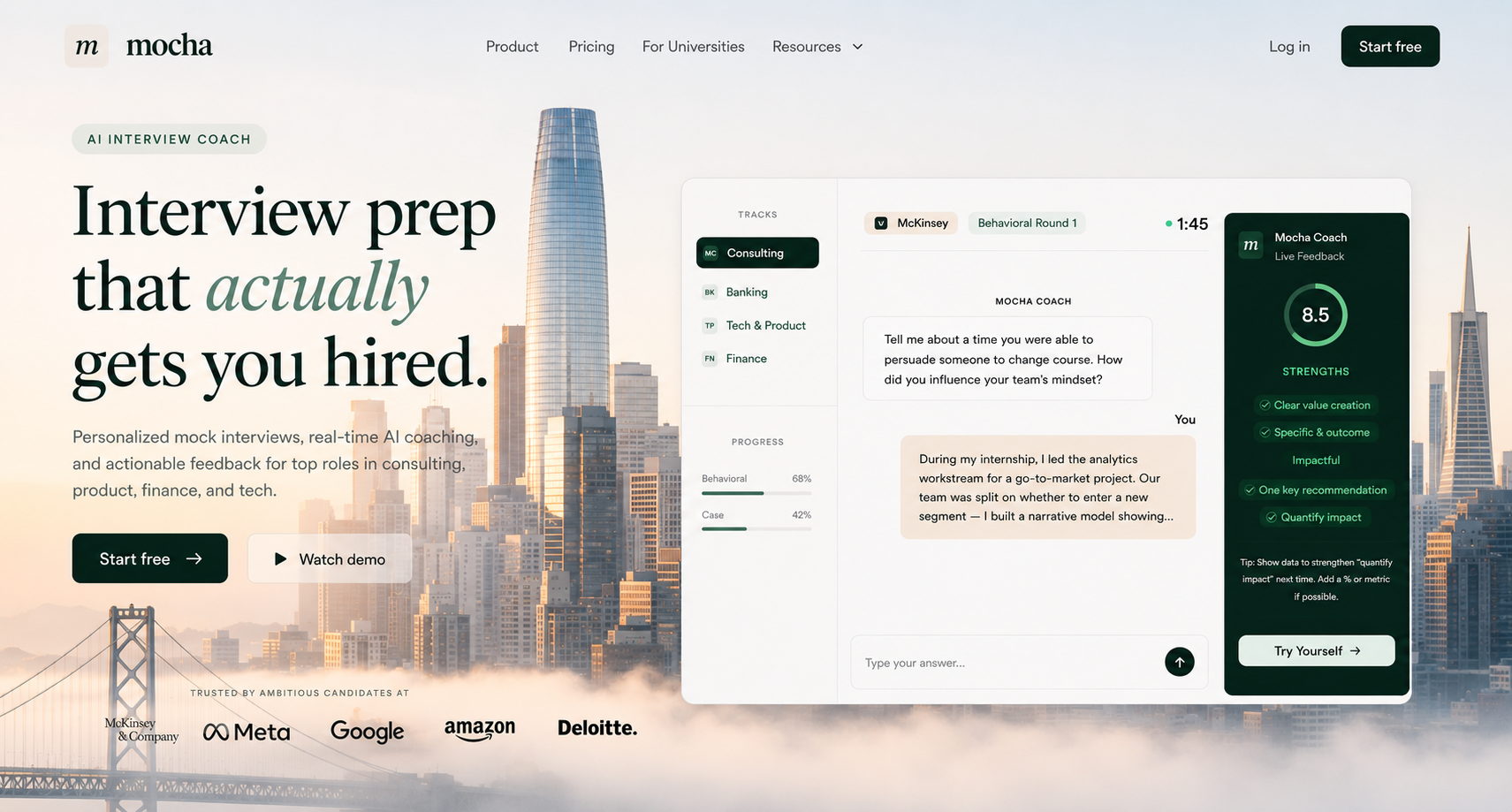 Mocha · AI interview coach that actually gets you hired